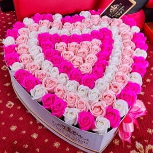 Cutie Inima Trandafiri Sapun Nuante Roz