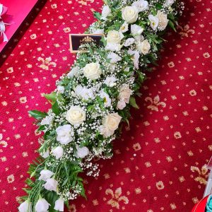 Aranjament Funerar Flori Naturale Albe 110cm