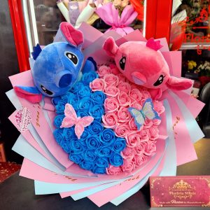 55 Trandafiri Albastri Roz 2 Stitch