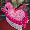 Cutie inima Stitch Roz 55 Trandafiri