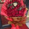 Buchet 51 Trandafiri Naturali Rosii Alb