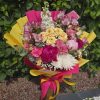 Buchet din Flori Naturale Roz Galbene
