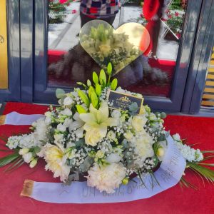 Aranjament Funerar Regal Flori Albe 100cm