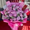 Buchet Elegant Bujori Naturali Roz